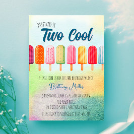 Invitación Dos Guay Cute Popsicles Segundo Cumpleaños