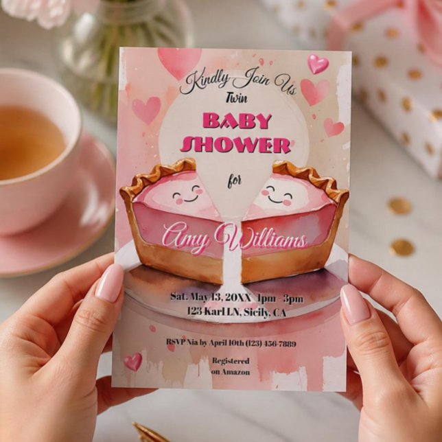 Invitación "¡Dos guisantes dulces en una tarta!" – Cumpleaños (Subido por el creador)