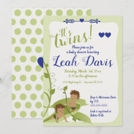 Invitación Dos guisantes en un podo, niño pequeño duchan invi