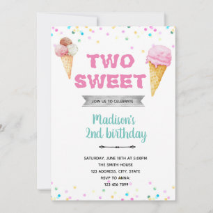 Invitación Dos helados dulces