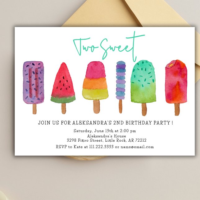 Invitación Dos Helados Paletas Dulces Fiesta de Cumpleaños nú (Subido por el creador)