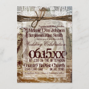 Invitación Dos herraduras rústicas invitadas a la boda