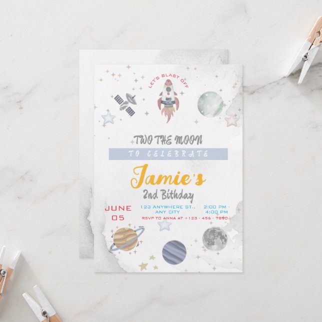 Invitación Dos La Celebración Del Segundo Cumpleaños De La Lu (Anverso/Reverso In Situ)