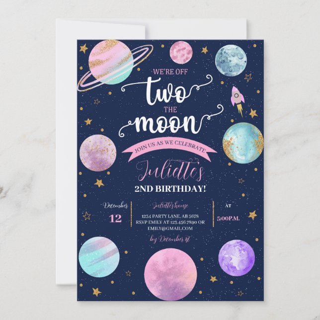 Invitación Dos La Luna (Anverso)