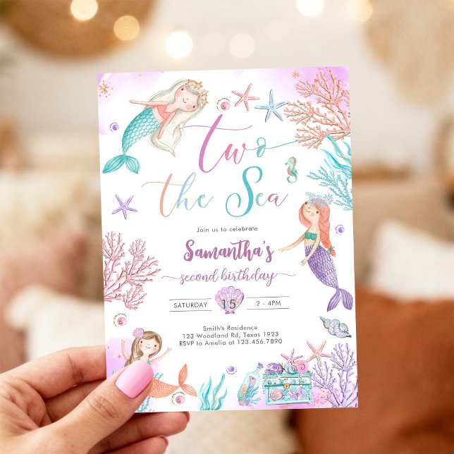 Invitación Dos La Sirena Del Mar Bajo El Mar 2do Cumpleaños (Subido por el creador)
