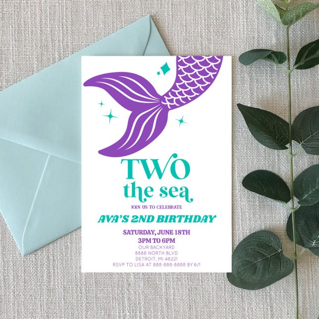 Invitación Dos la sirena marina, segunda fiesta de cumpleaños (Subido por el creador)