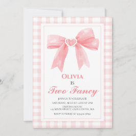 Invitación Dos lazos rosados elegantes Coquette cumpleaños 2