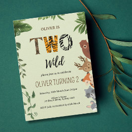 Invitación Dos letras de animales salvajes vergonzosamente se