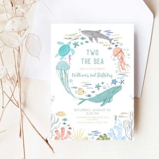 Invitación Dos Los Niños Del Mar Segundo Cumpleaños (Subido por el creador)