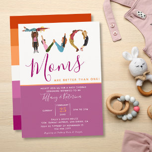 Invitación Dos mamás mejores que una Baby Shower lesbiana