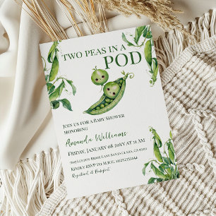 Invitación Dos maricas en un Baby Shower de gemelos neutros d