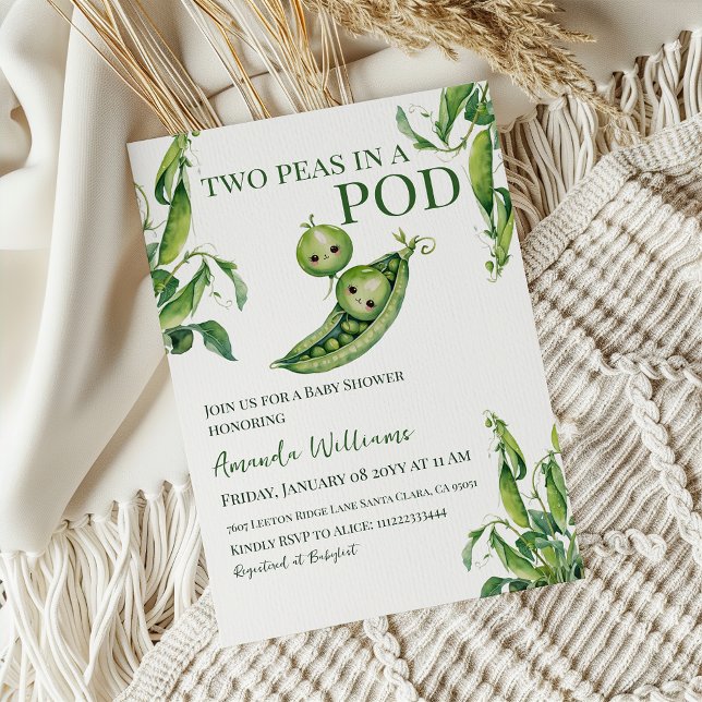 Invitación Dos maricas en un Baby Shower de gemelos neutros d (Subido por el creador)