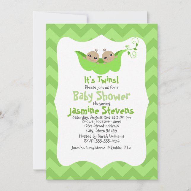 Invitación Dos maricas en un Baby Shower pod (Anverso)