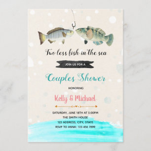 Invitación Dos menos pescados en la ducha de mar