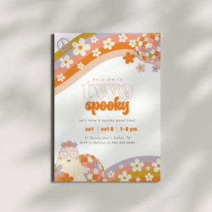 Invitación Dos Misericordiosos   Chicas de Retro Groovy Boho