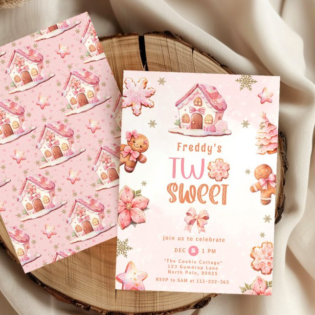 Invitación Dos Navidades dulces chica de galletas de segundo  (Subido por el creador)
