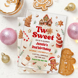 Invitación Dos Navidades dulces cookie Fiesta de cumpleaños s