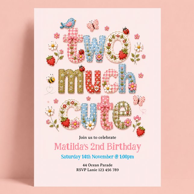 Invitación Dos niñas lindas en su segundo cumpleaños (Subido por el creador)
