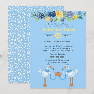 Invitación Dos niños afroamericanos invitan a ducharse bebés