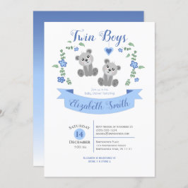 Invitación Dos niños con leche de oso