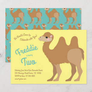 Invitación Dos niños de camello jorobados segundo Fiesta de c