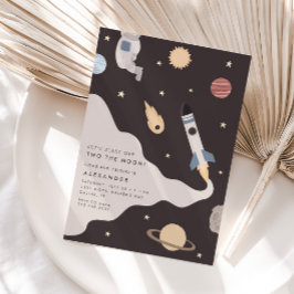 Invitación Dos niños de la luna en el espacio ultraterrestre 