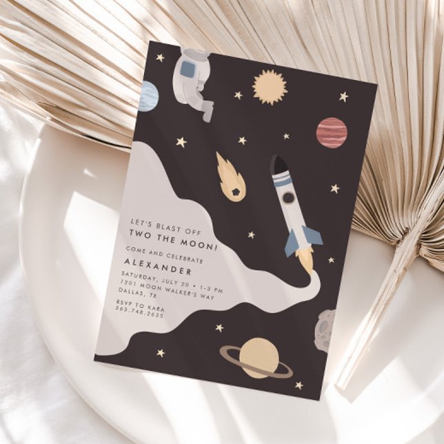 Invitación Dos niños de la luna en el espacio ultraterrestre  (Subido por el creador)