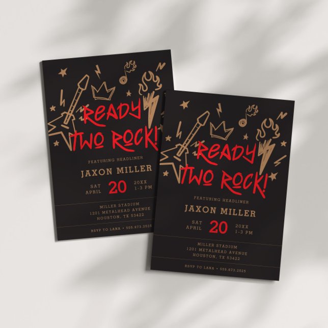 Invitación Dos niños rockeros listos para su Metalizado segun (Subido por el creador)