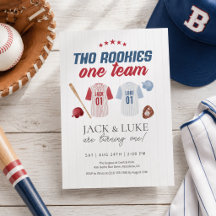 Dos Novatos Un Equipo De Béisbol Hermanos Gemelos