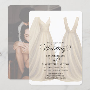 Invitación Dos novias con vestidos de Boda foto