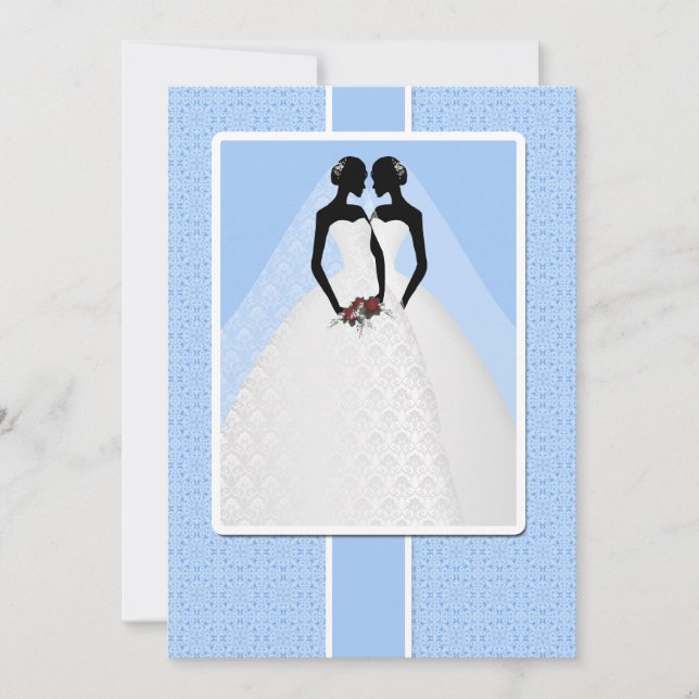 Invitación Dos novias en Boda de trajes de novia (Anverso)