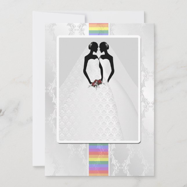 Invitación Dos novias en Boda de trajes de novia (Anverso)