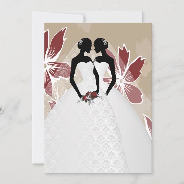 Invitación Dos novias en Boda de trajes de novia (Anverso)