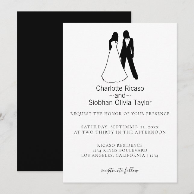 Invitación Dos novias salvan al Boda de fechas (Anverso / Reverso)