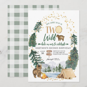 Invitación Dos Osos del Parque Nacional Wild Cumplen 2 Años