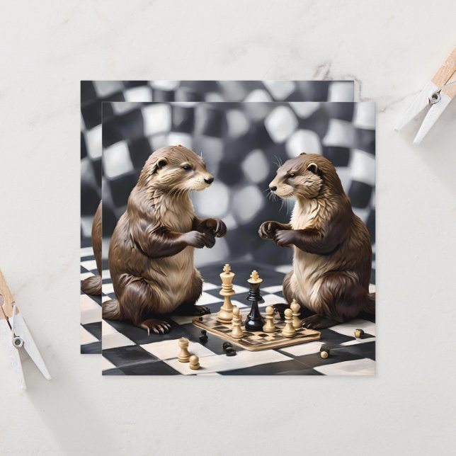 Invitación Dos Otras Jugando Ajedrez, (Anverso/Reverso In Situ)