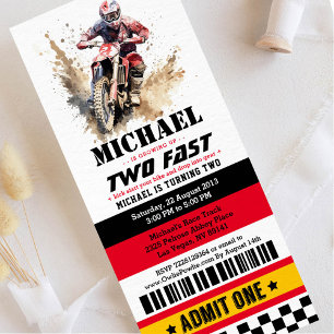 Invitación Dos pases rápidos de ciclismo de suciedad