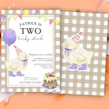 Dos Patos Afortunados Género Neutral Primer Cumple