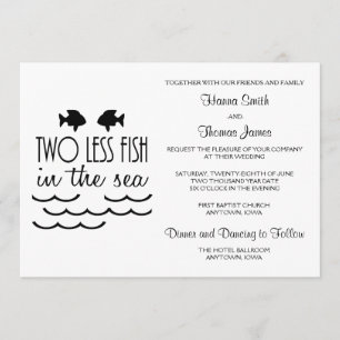 Invitación Dos peces menos en el Boda del mar