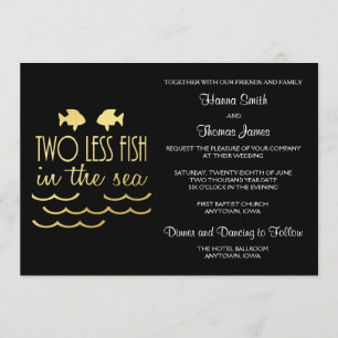 Invitación Dos peces menos en el Boda del mar