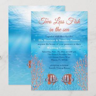 Invitación Dos peces menos en el Boda marino
