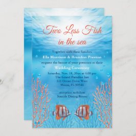 Invitación Dos peces menos en el Boda marino