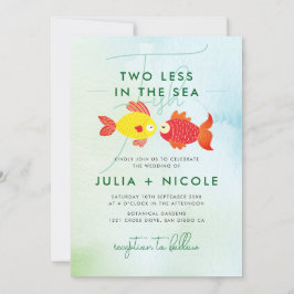 Invitación Dos peces menos en el Boda submarino del Mar Azul