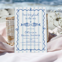 Invitación Dos peces menos en el mar Despedida de soltera cos