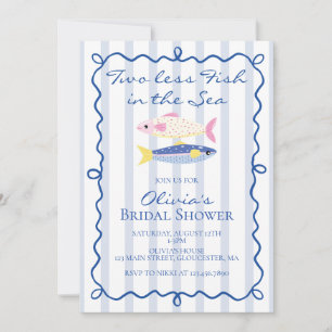 Invitación Dos peces menos en el mar Ducha de Novia costera