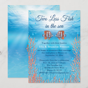 Invitación Dos peces menos en el submarino Boda Post