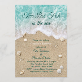 Invitación Dos peces menos en la ducha de la pareja