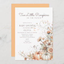 Dos pequeñas calabazas Baby Shower