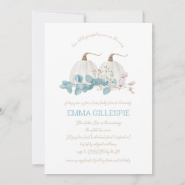 Invitación Dos pequeñas calabazas caen gemelos Baby Shower