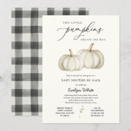 Invitación Dos pequeñas calabazas gemelas Baby Shower por cor